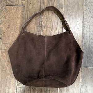 Chic Dark Brown Suede Hobo Bag
